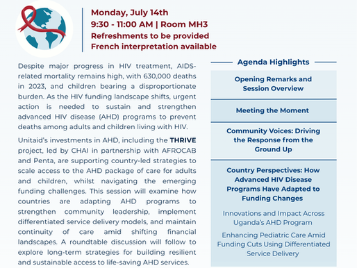 Please join us for a satellite session co-hosted by Unitaid and CHAI at IAS 2025