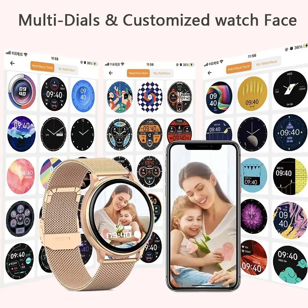 Thumbnail: MEVADEN Bluetooth Call Smart Watch Women Custom Dial Watches Men Sport Fitness