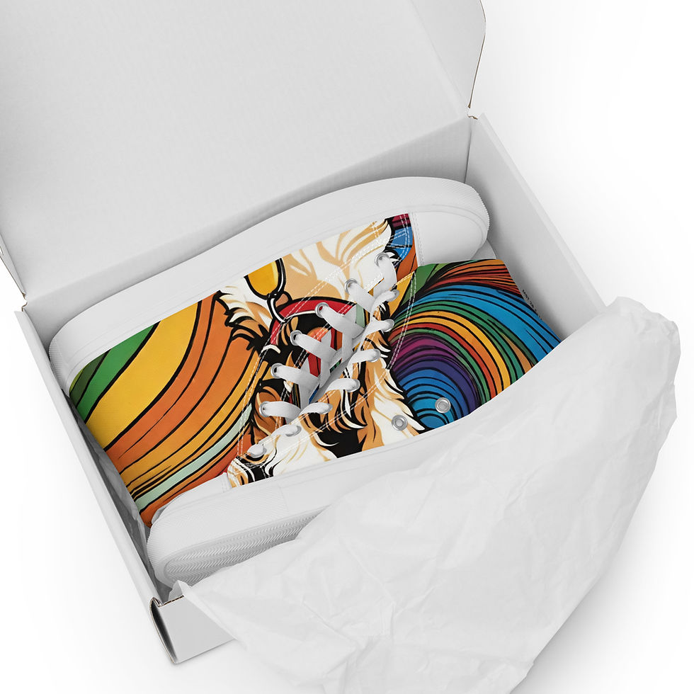 Thumbnail: Goldendoodle Pride Super Swirly High top Canvas Shoes (male sz)