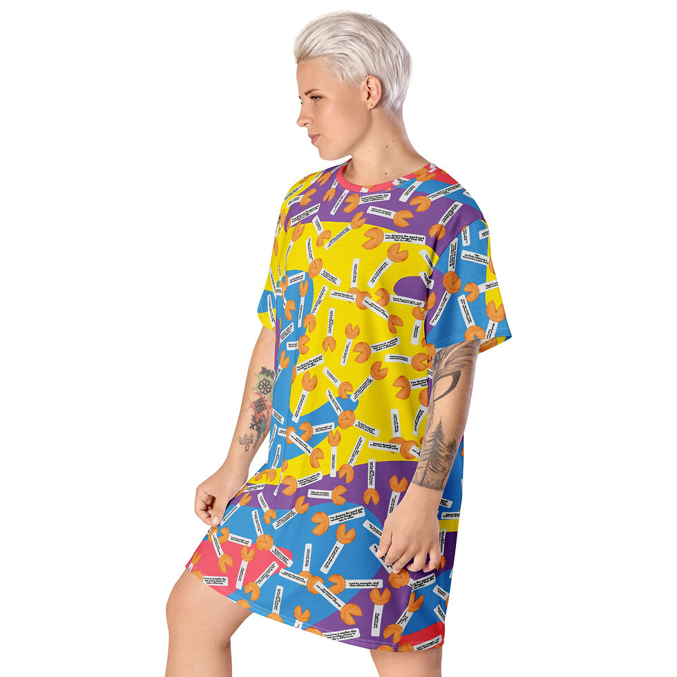 Thumbnail: Trippy Fortune Cookie Shirt Dress