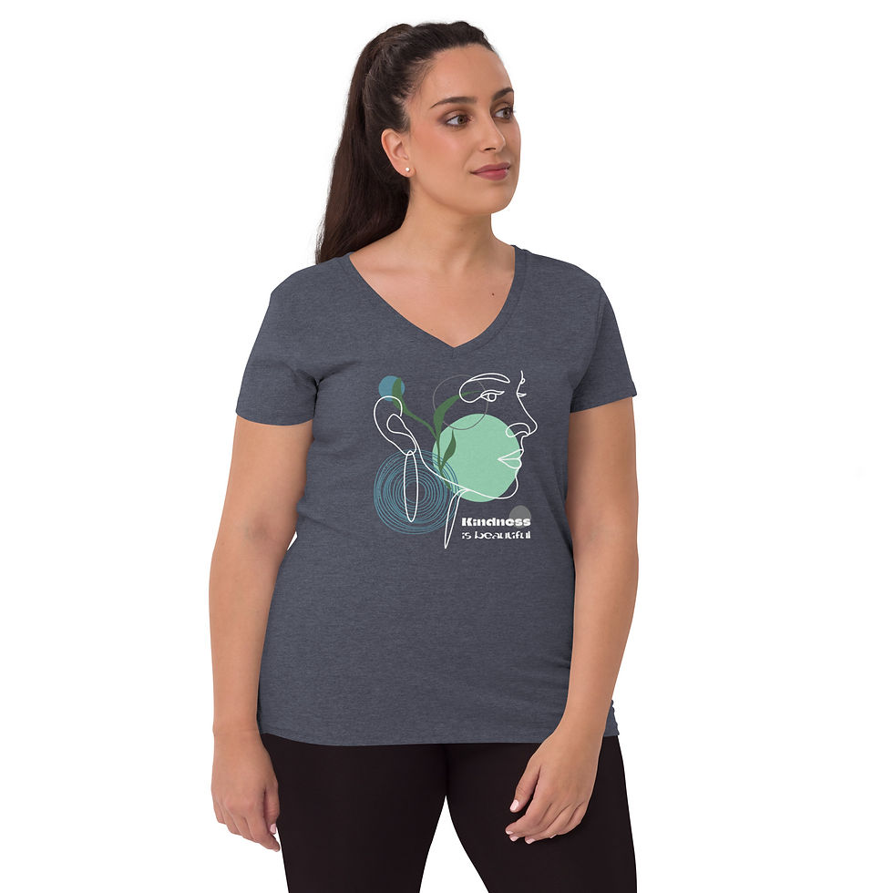 Thumbnail: Kindness is Beautiful recycled Deep v-neck t-shirt