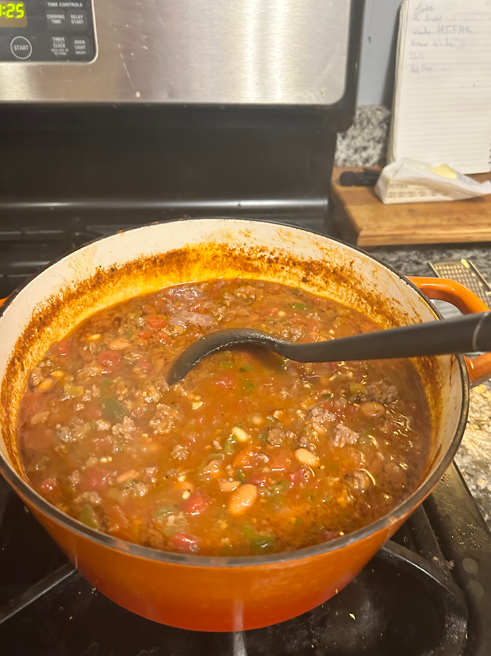 Spicy Chili on the stove