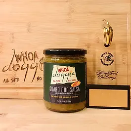 "Red Savina Habaneros bring the heat and garlic brings the flavor. This sauce takes the lead and controls the pack like a true alpha, and we all know the leader of the pack never backs down."
Follow them @whoadoggiehotsauce
From Tennessee