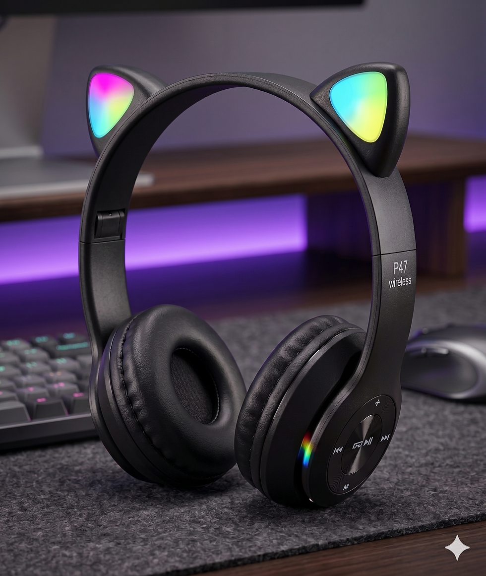 Miniatura: HeadFone Sem Fio Orelha de Gato com Led
