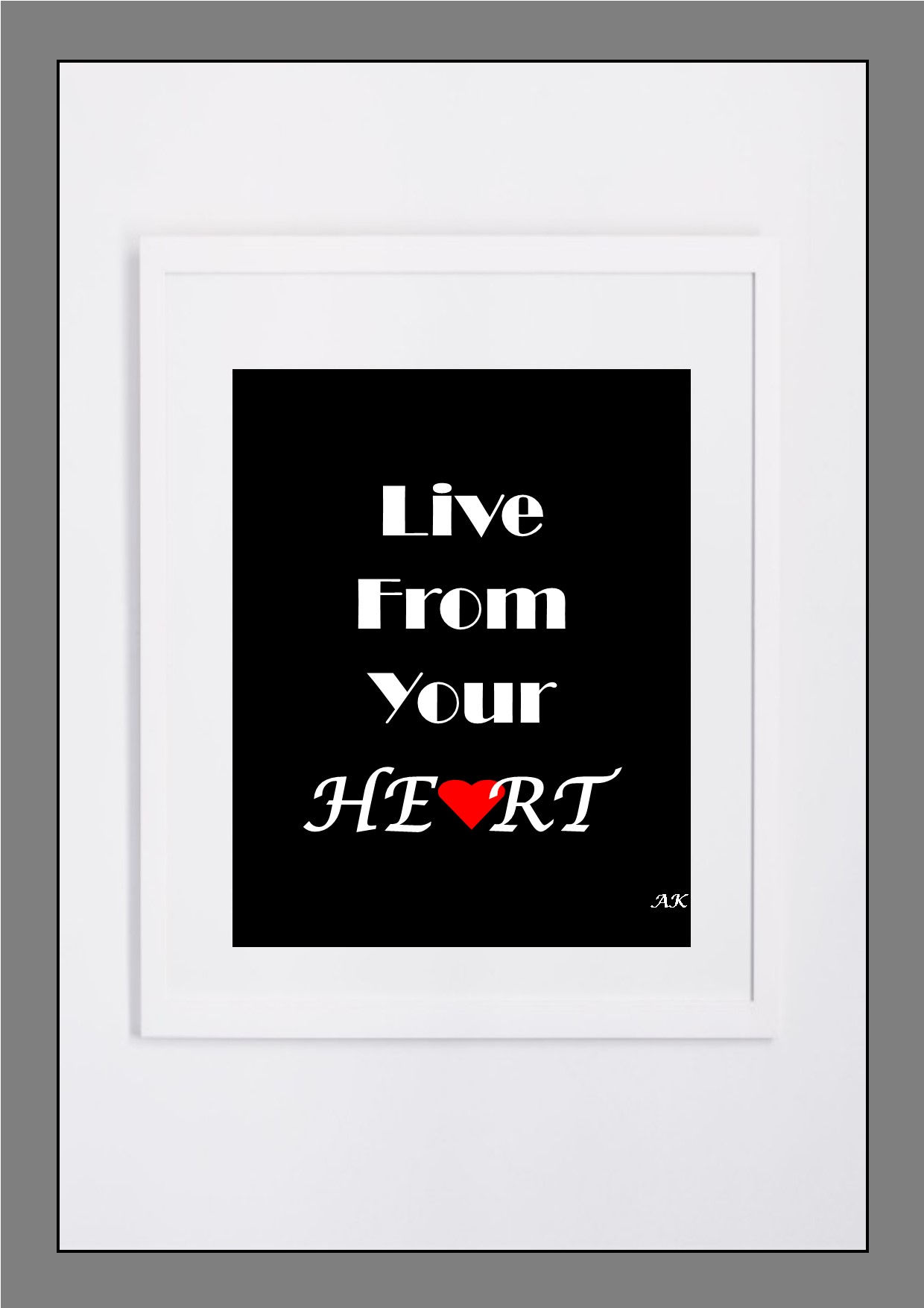 Framed Picture – Heart Quote