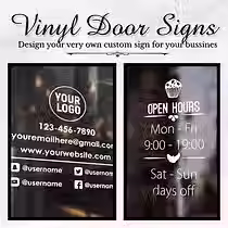 vinyl door sign