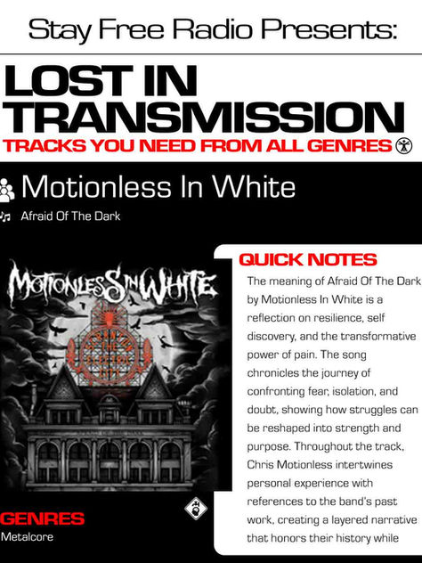Motionless In White Afraid Of The Dark Meaning and Review