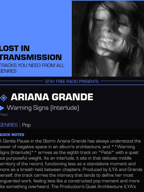 Ariana Grande Warning Signs (Interlude) Meaning and Review