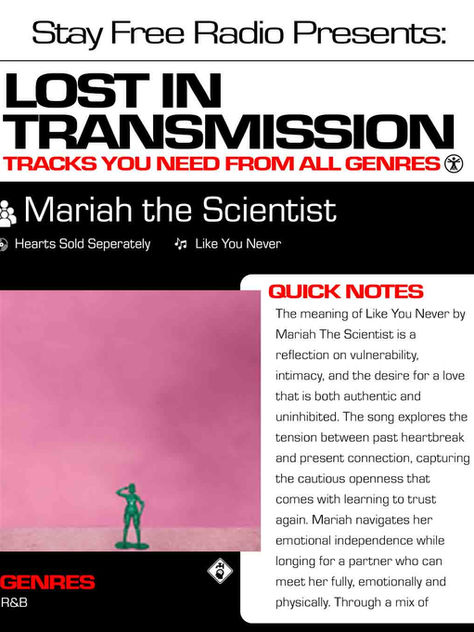 Mariah the Scientist Like You Never Meaning and Review