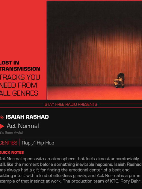 Isaiah Rashad Act Normal Meaning and Review