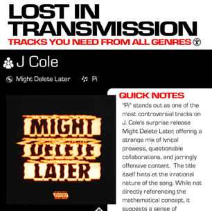 J Cole Pi Meaning and Review Featuring Ab-Soul and Daylyt