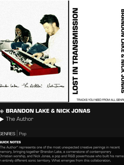 Brandon Lake & Nick Jonas The Author Meaning and Review