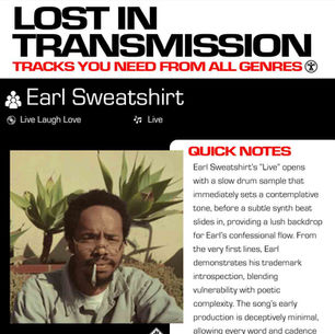 Earl Sweatshirt Live Meaning and Review
