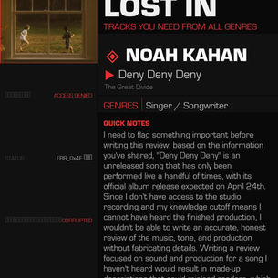 Noah Kahan Deny Deny Deny Meaning and Review