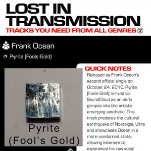 Frank Ocean Pyrite (Fools Gold) Meaning and Review