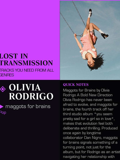 Olivia Rodrigo maggots for brains Meaning and Review