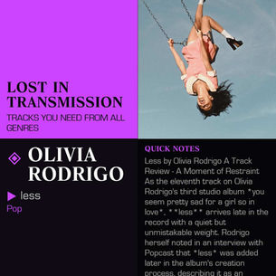 Olivia Rodrigo less Meaning and Review