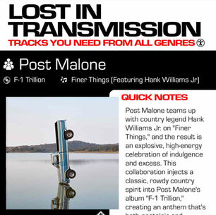 Post Malone Finer Things Meaning, Review and Lyrics Featuring Hank Williams Jr
