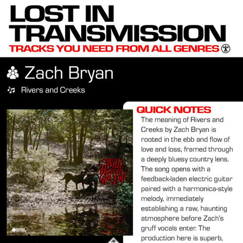 Zach Bryan Rivers and Creeks Meaning and Review