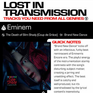 Eminem Brand New Dance Meaning and Review