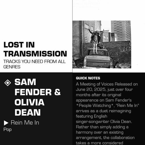 Sam Fender & Olivia Dean Rein Me In Meaning and Review