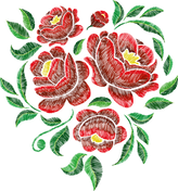 Fleurs brodées