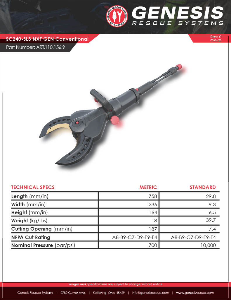 Thumbnail: sc240 conventional cutter with nxt gen blades spec sheet 