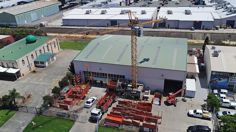 Drone view of the Tower Crane Training yard