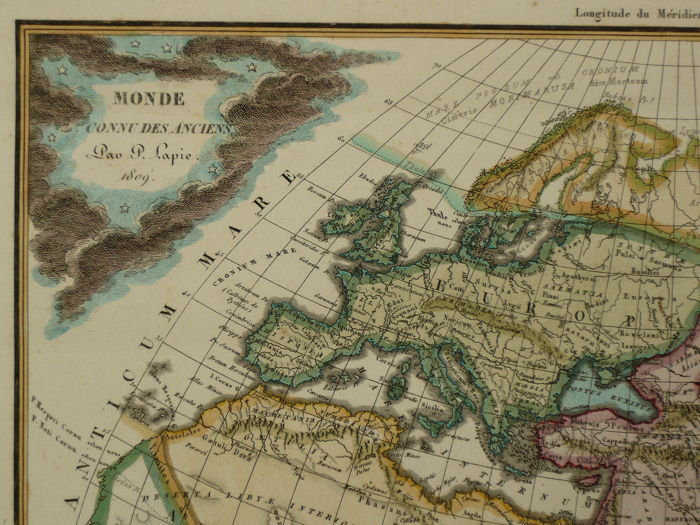 Thumbnail: 1809 - Monde connu des anciens by Piere Lapie