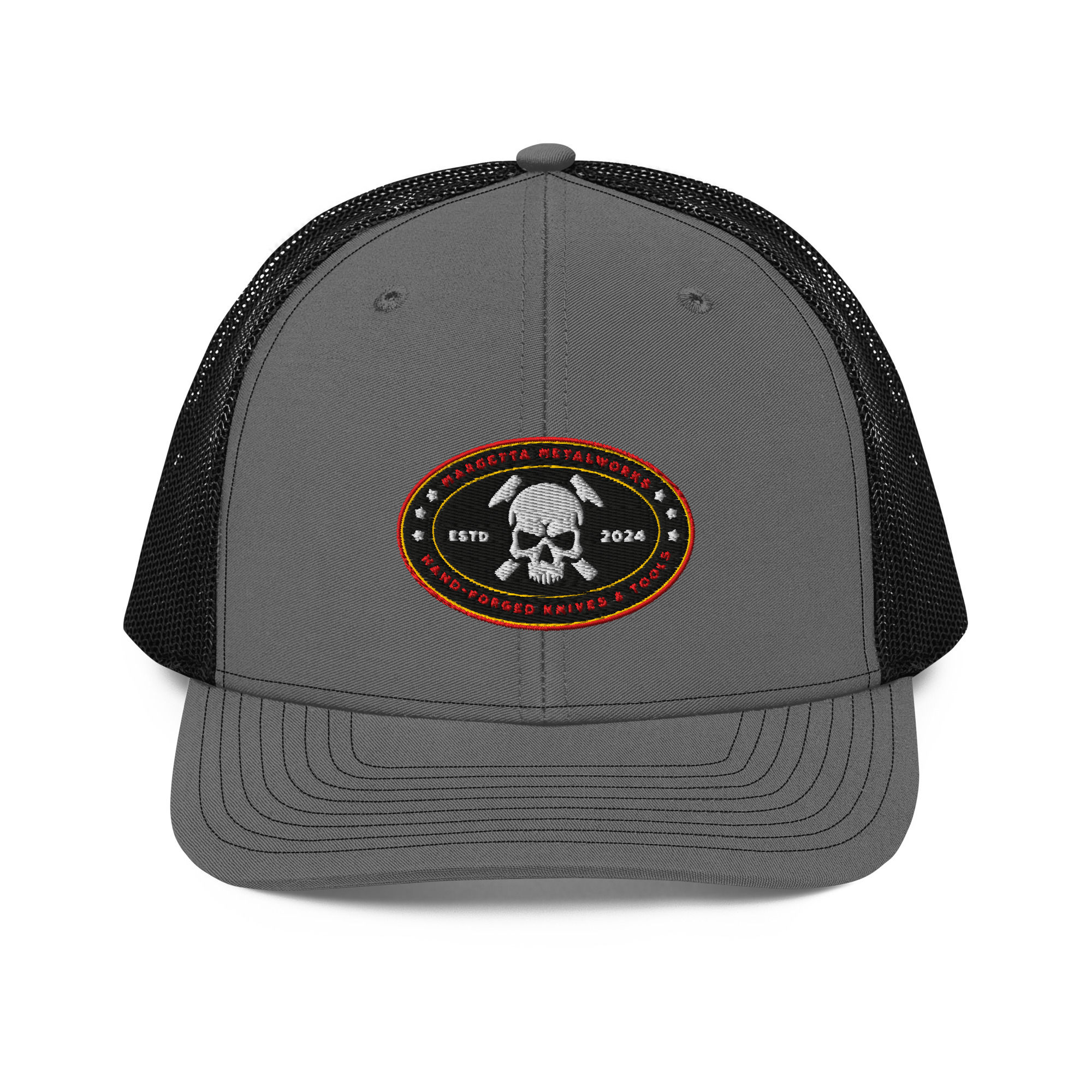 Embroidered MMXXIV Skull MM Trucker Hat
