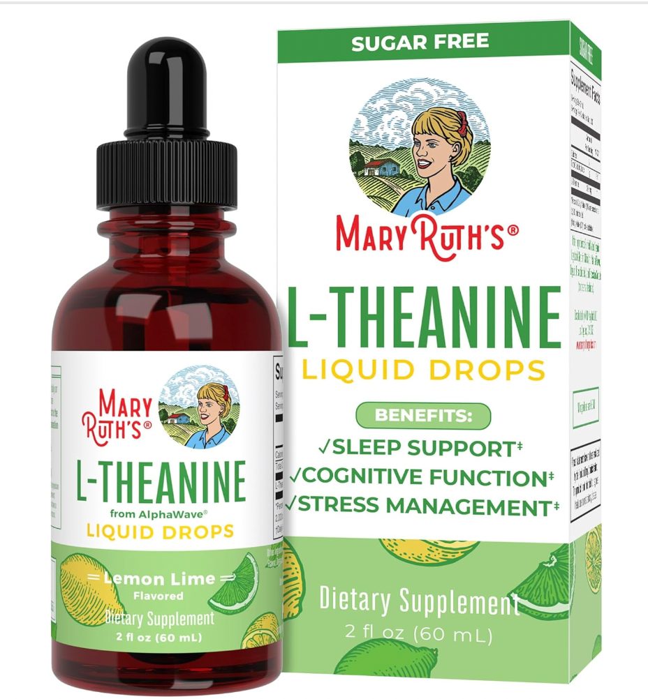 MaryRuth Organics, L Theanine 200mg Liquid Drops, 30 servings