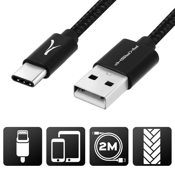 Câble USB-C Noir 2M
