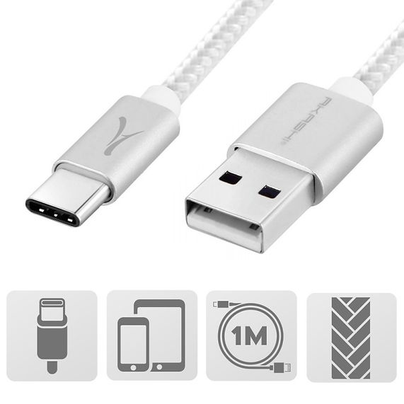 Câble USB-C Tressé Blanc