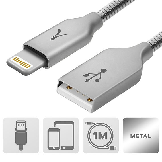 Câble MFI Lightning Métal Silver