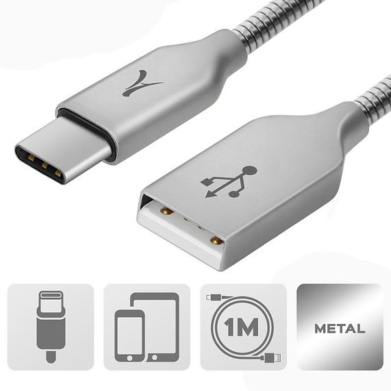 Câble USB-C Métal Silver