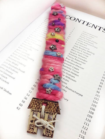 woven bookmark with pyro house home swee