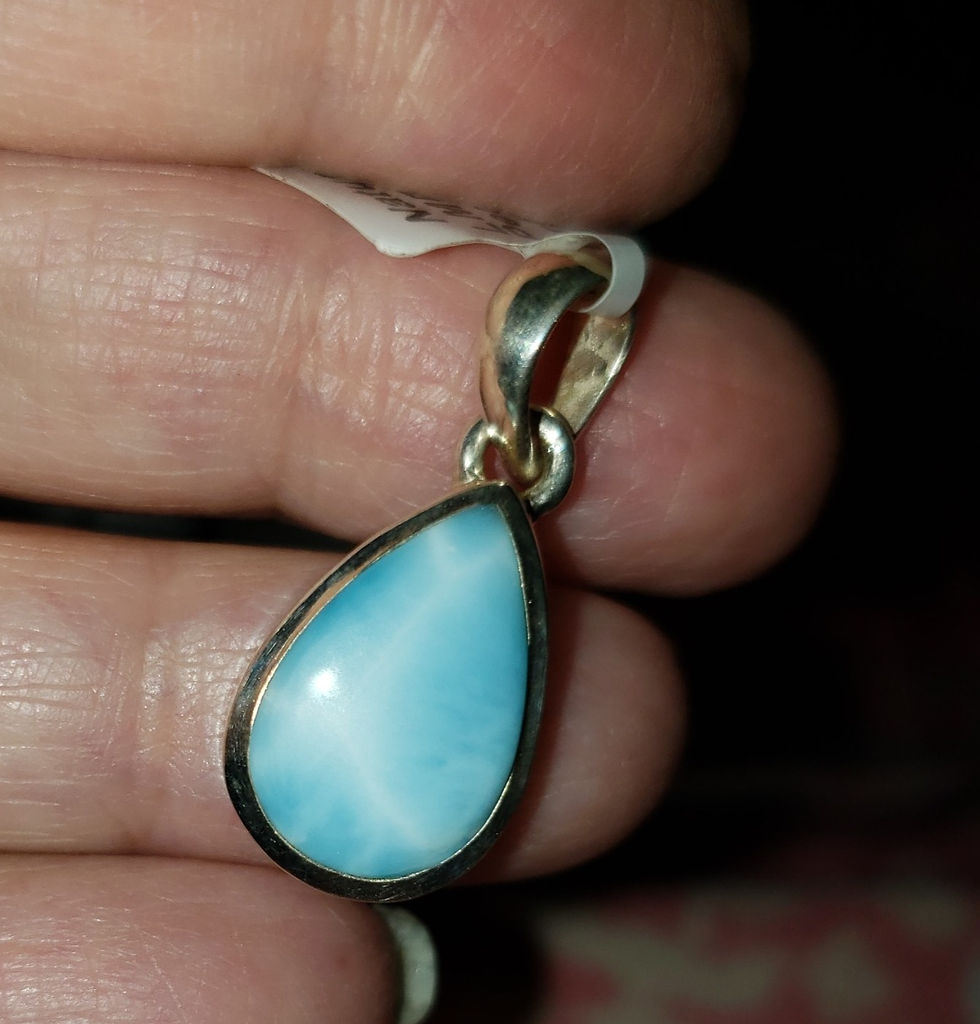 Larimar Pendant in .925 sterling silver