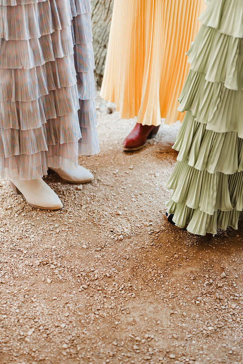 Cowboy cocktail wedding guest fashion at Ivy Hall
