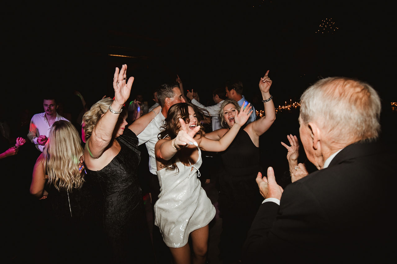 Bride and groom kicking off the party with an electric first dance in Central Texa
