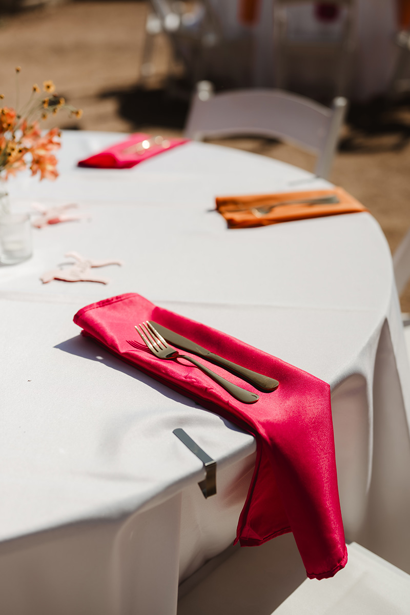 Bright pop-color wedding details at Ivy Hall