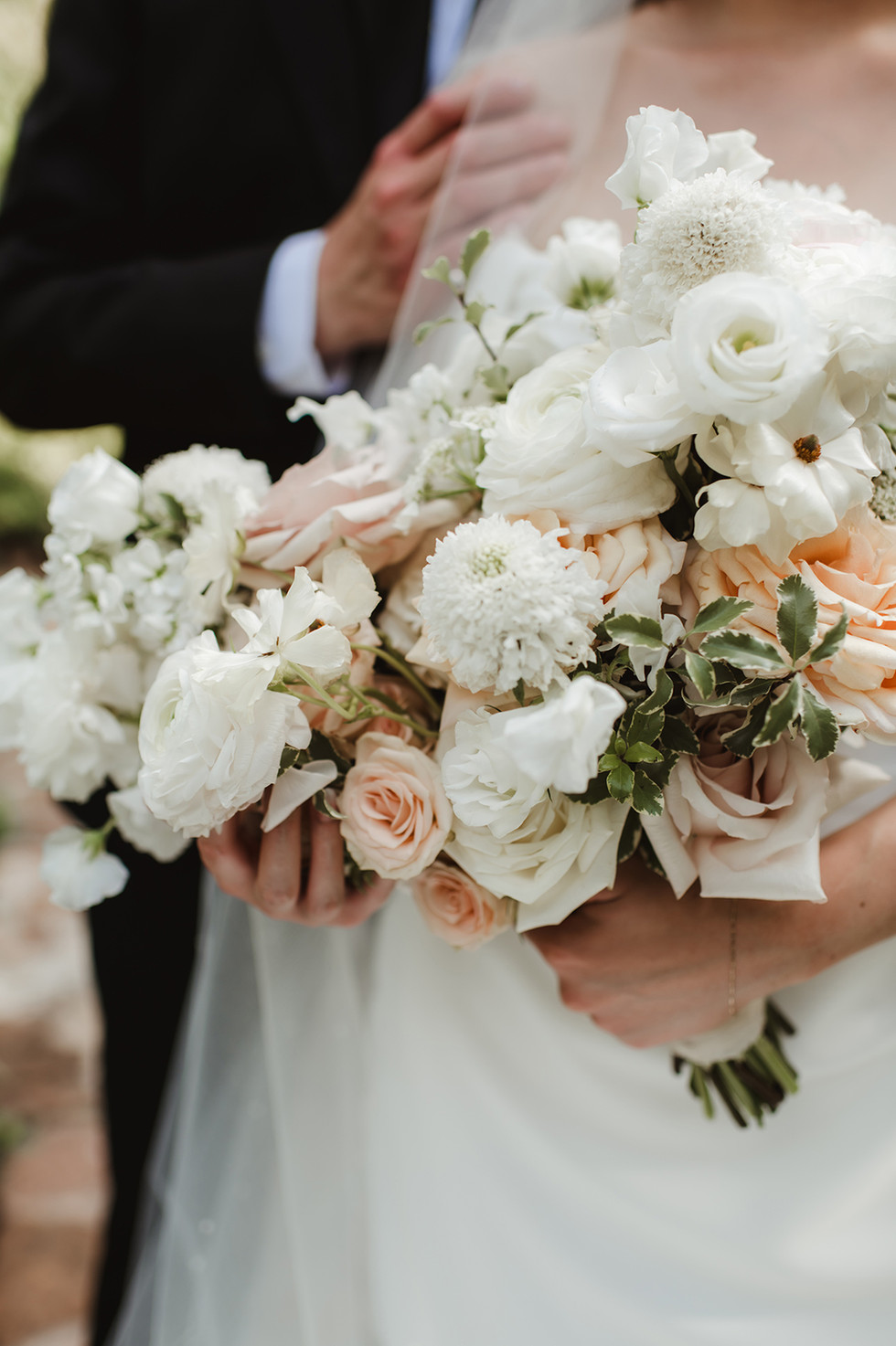 Bride and groom portraits at The Hummingbird House in Austin, Texas during spring