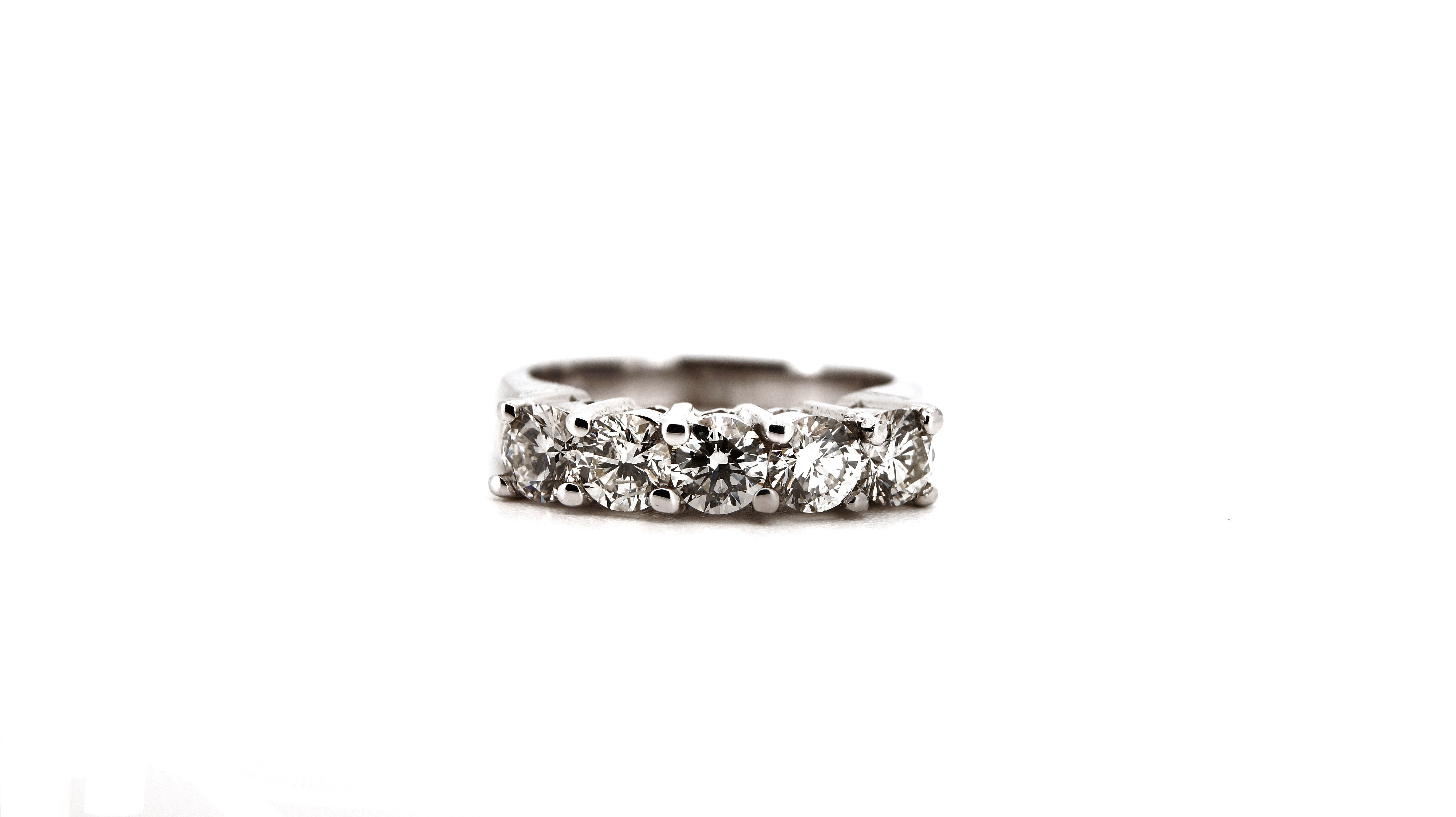 14k ‘5 Round Diamond’ Engagement Ring