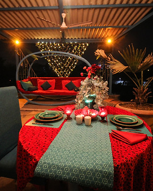 Candle light dinner with decoration 