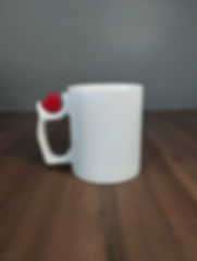 Caneca de Cerâmica c/ Alça Enfeite Coração 325ml