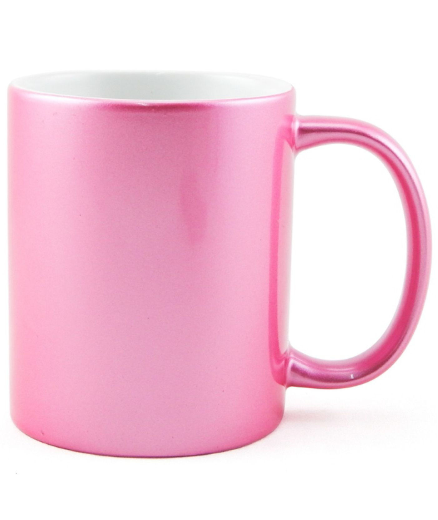 Caneca de Cerâmica Metalizada Rosa 325ml