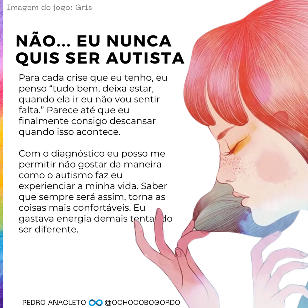 Resumo de: não, eu nunca quis ser autista