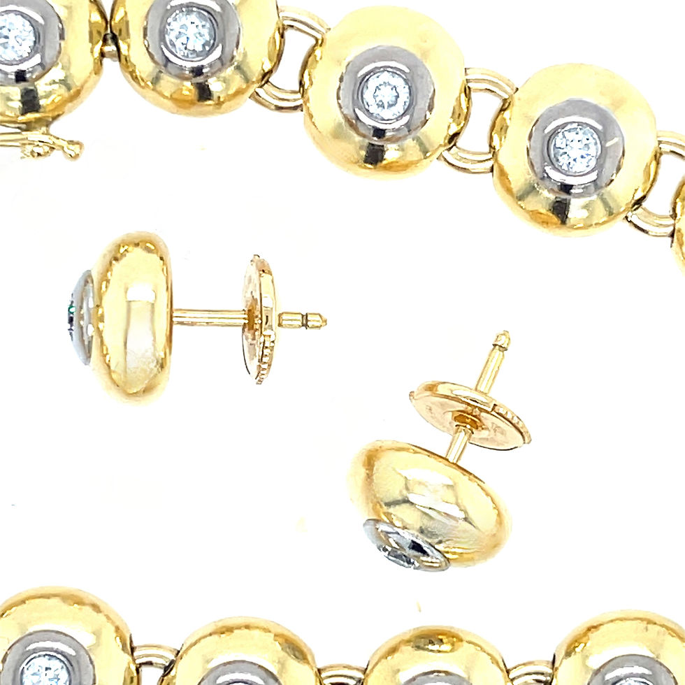Thumbnail: Chopard 'Les Chaines' Oorstekers Diamant 18Kt. Geelgoud
