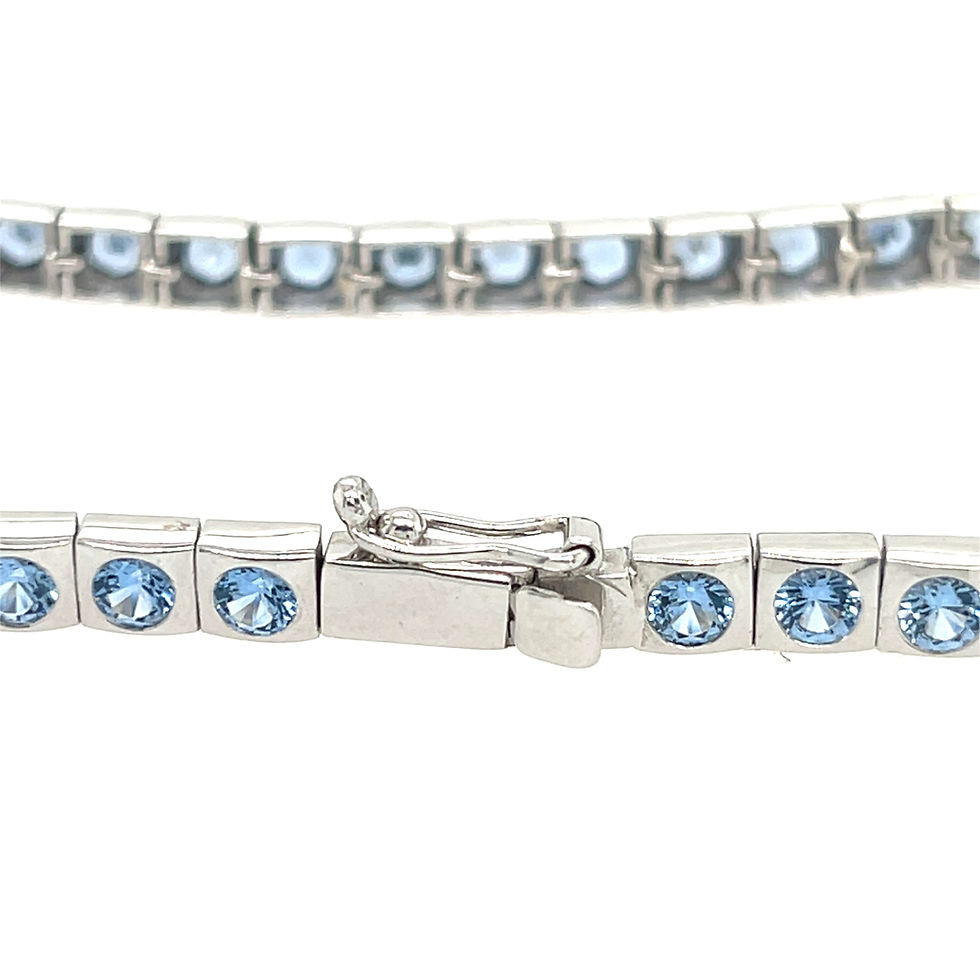 Thumbnail: Witgouden 'Tanzanite' Armband 14Kt. Witgoud