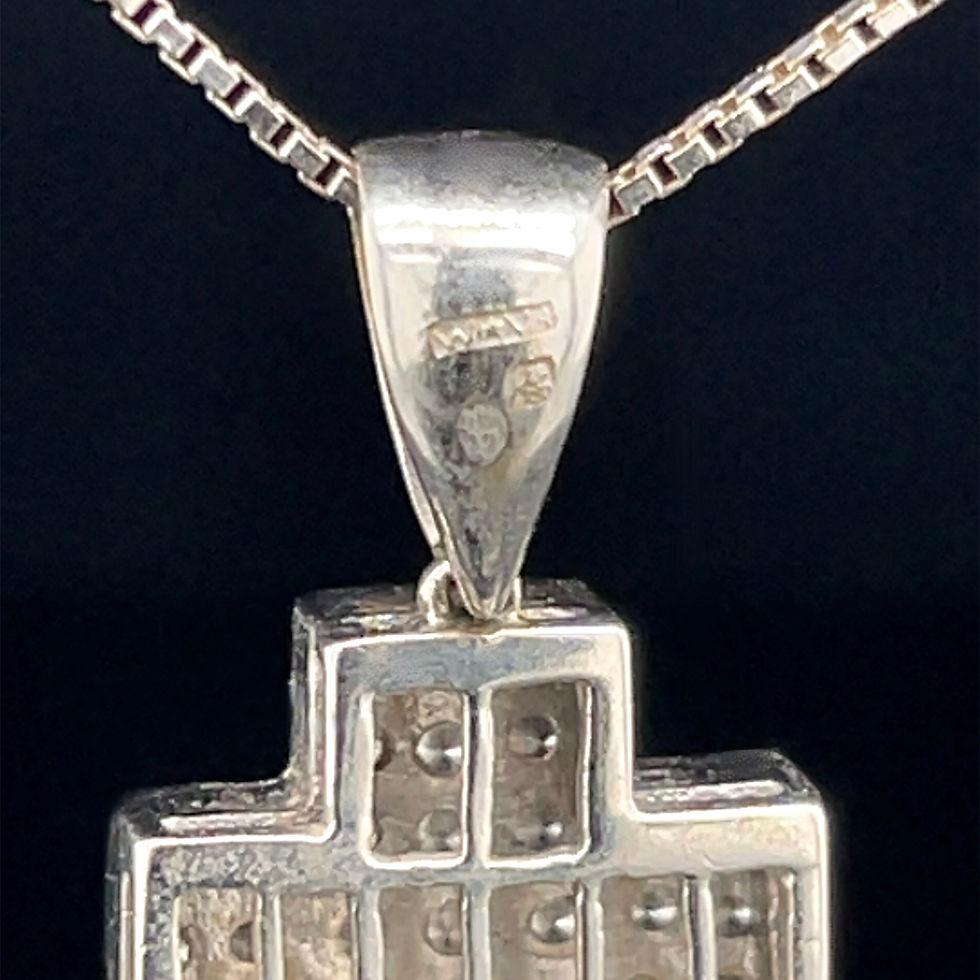 Thumbnail: Modern Kruis Hanger bezet met briljanten 14Kt.