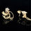 Thumbnail: Sierlijke Oorstekers met slipsluiting 18Kt. geelgoud